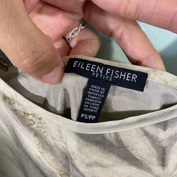 Eileen Fisher Onion Natural Dyed Adjustable Straps Silk Slip Dress Size PS - Picture 4 of 7